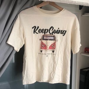 Pull&Bear Beige Graphic Tee